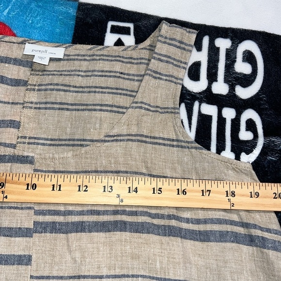 Purejill linen size small sleeveless 100% linen dress with pockets & side slits - Picture 7 of 16
